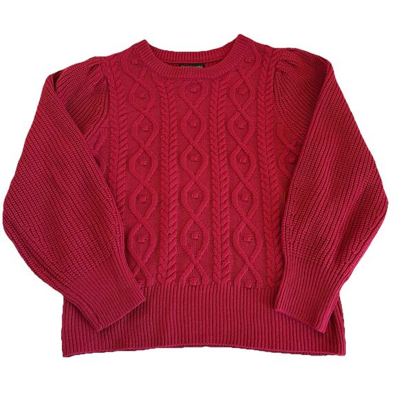 Women's Design 365 Pink Crew Neck Puff Sleeve Sweater Size Large Acrylic - Picture 5 of 13